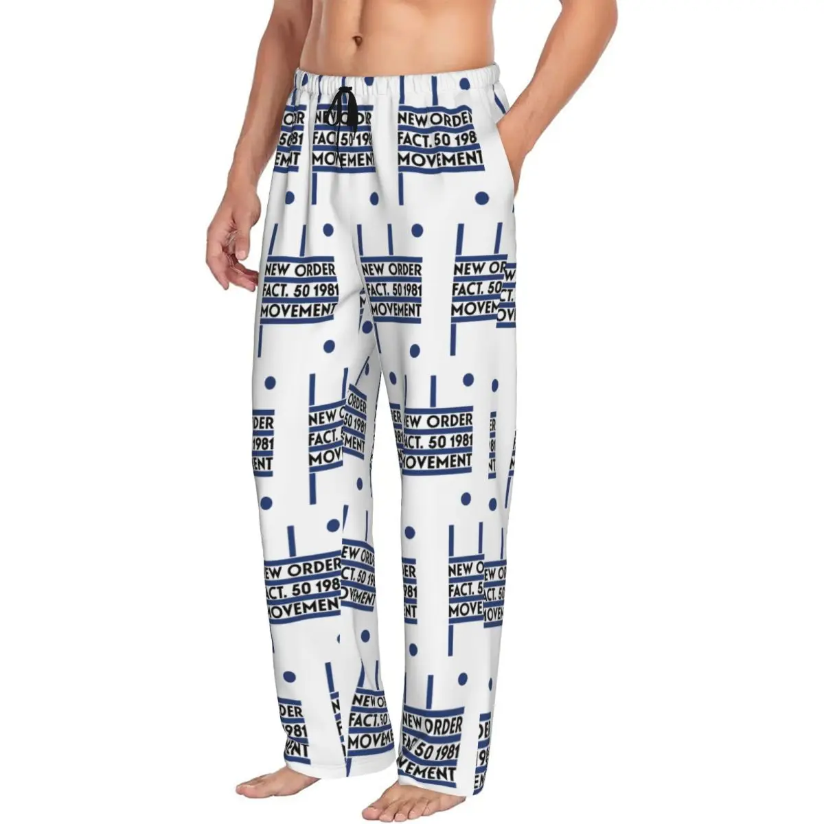 

Custom New Order Movement Men Pajama Pants Lounge Sleep Sleepwear Bottoms with Pockets