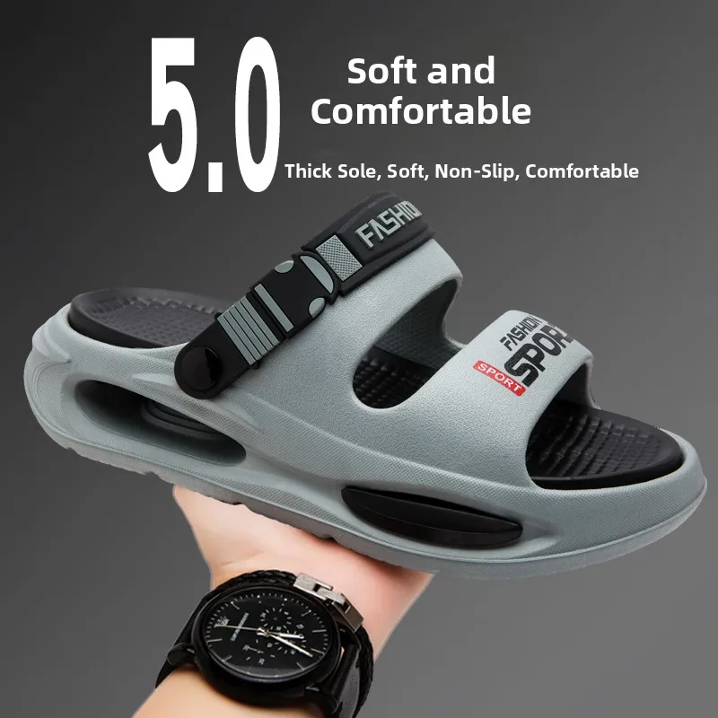 

Мужская летняя уличная одежда, противоскользящие сандалии Thi Bot для вождения, спортивные пляжные тапочки, удобные дышащие слипоны