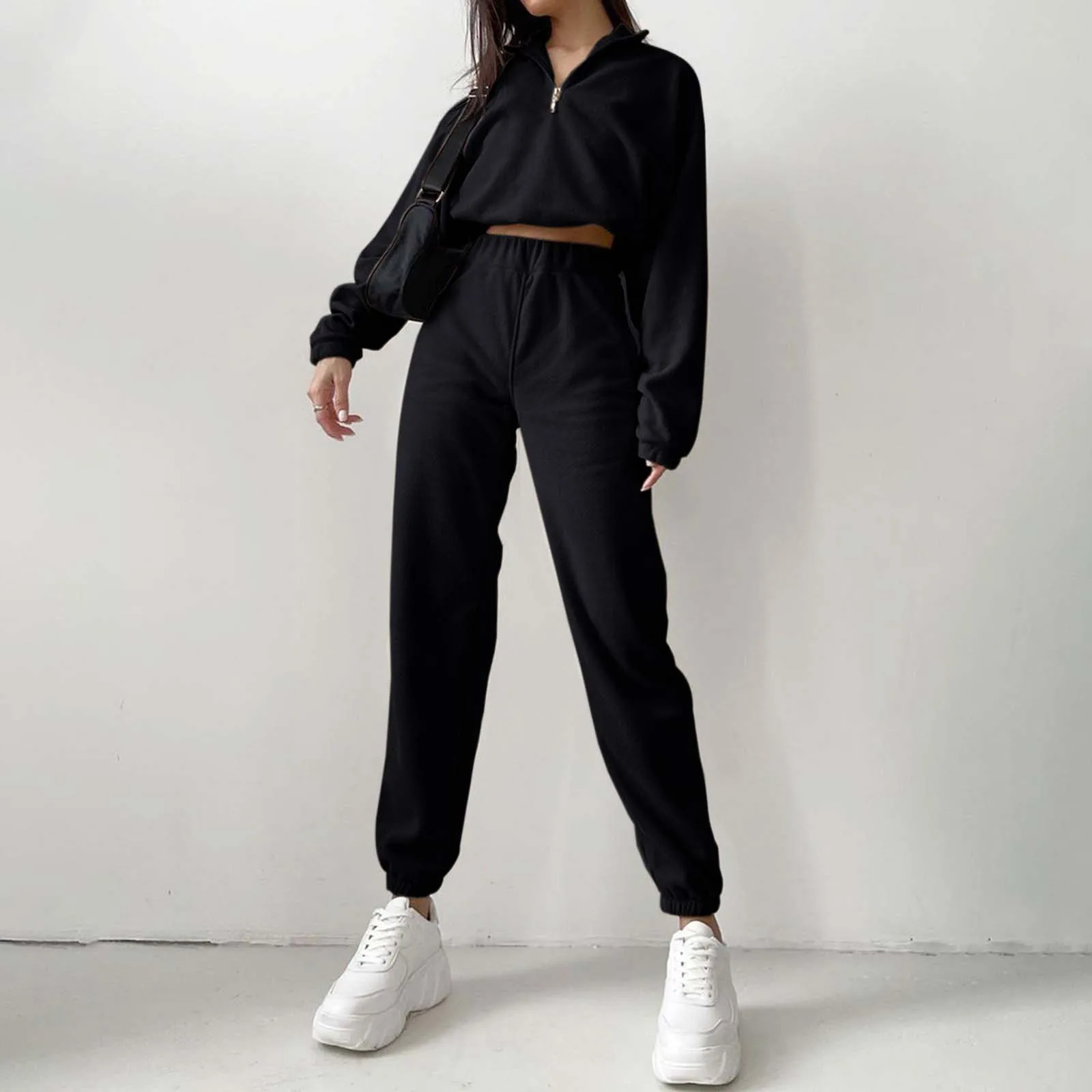 Suit Sweatpants Jogging Autumn Winter Streetwear Outfits Women Tracksuit Sports Zipper Tops Two Piece Sets Sweatshirts Pants