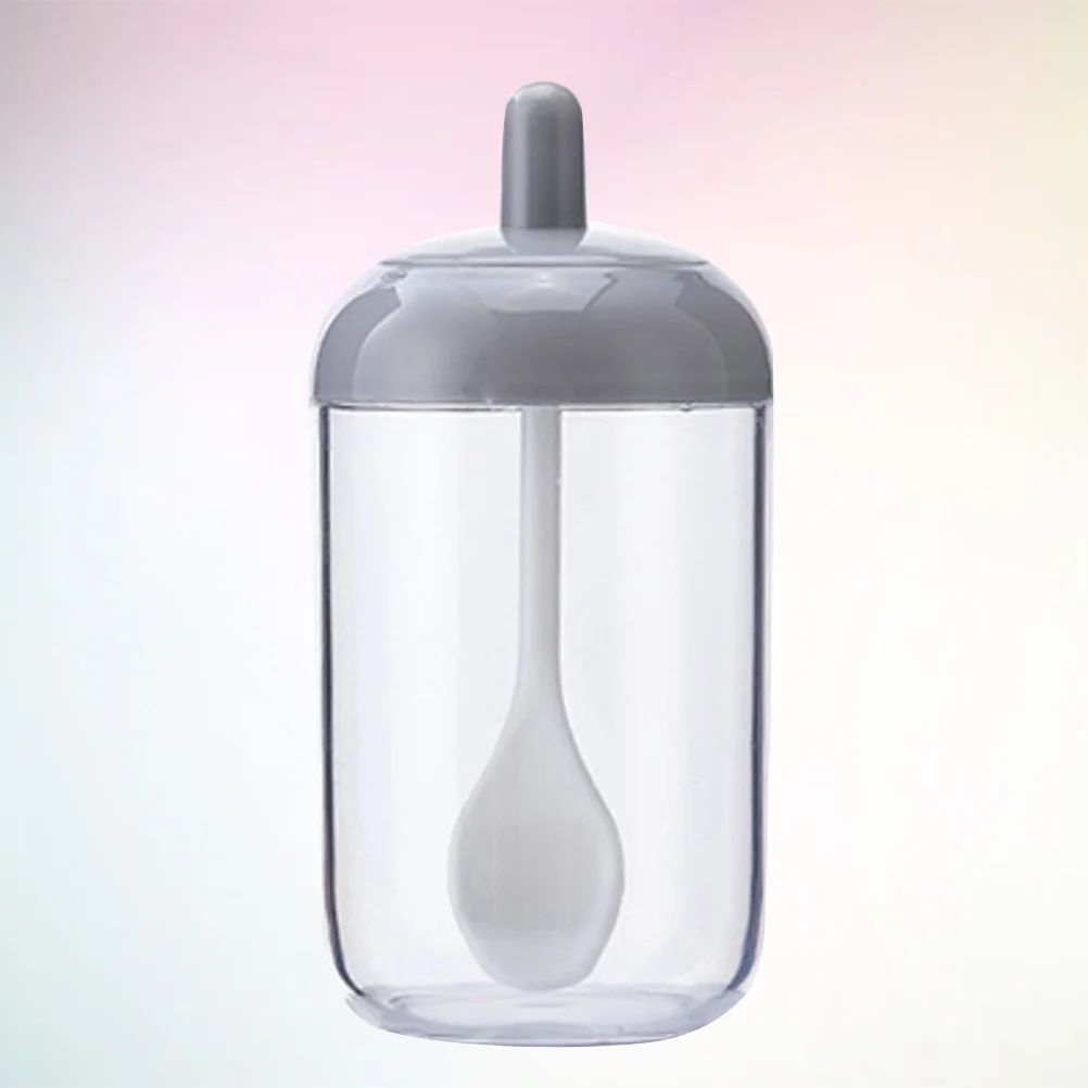 

Premium Spice Storage Jars 500Ml Clear Round Plastic Jar with Scoop for Sugar Dried Fruit Flower Tea Spice Jars