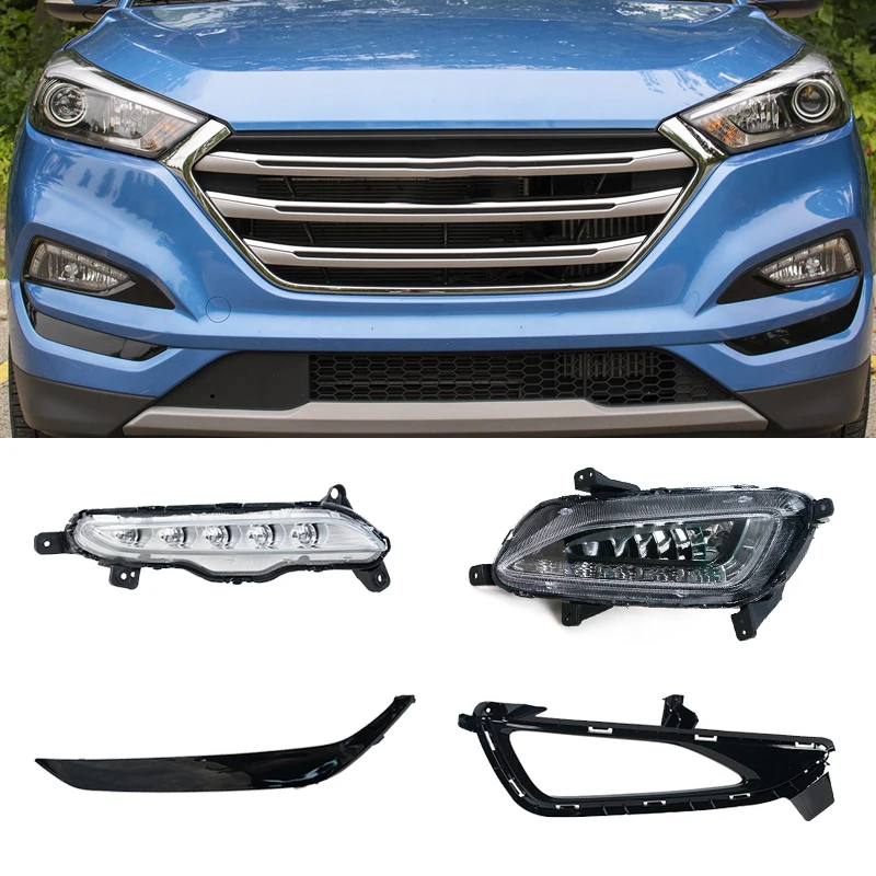 For Hyundai Tucson 2015 2016 2017 2018 Car Daytime Running Lights Front Bumper Lights Fog Lights Driving Lights Signal Assembly