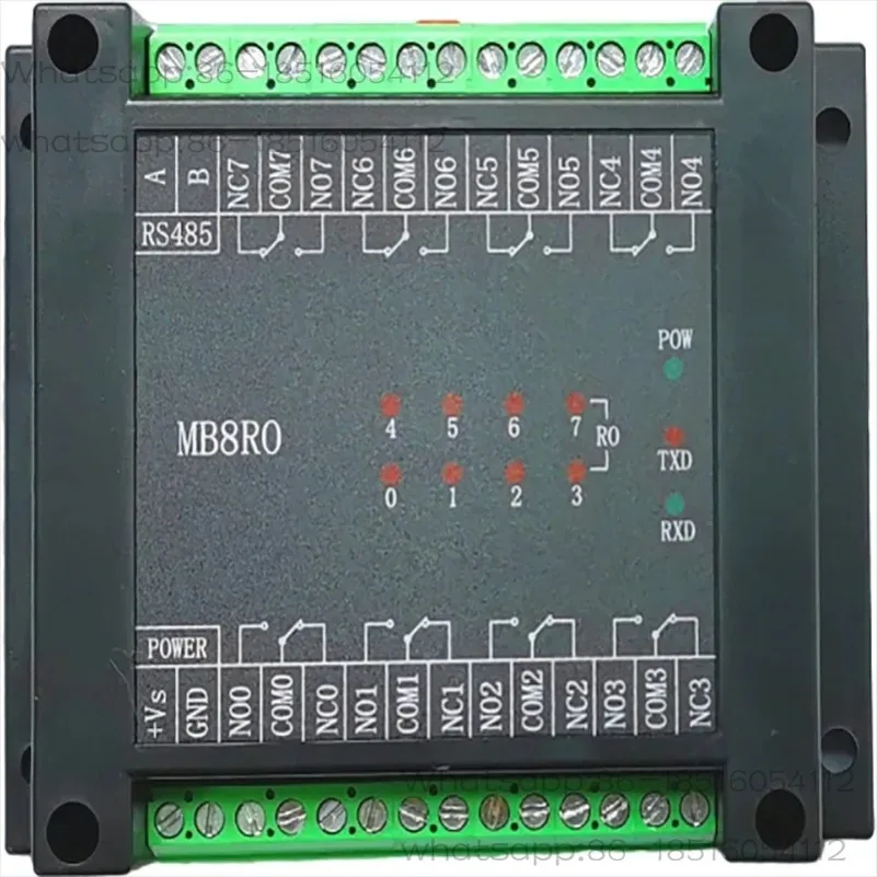 

MB8RO Switch Output Module 8 Relay Outputs Isolated RS485 MODBUS RTU Communication