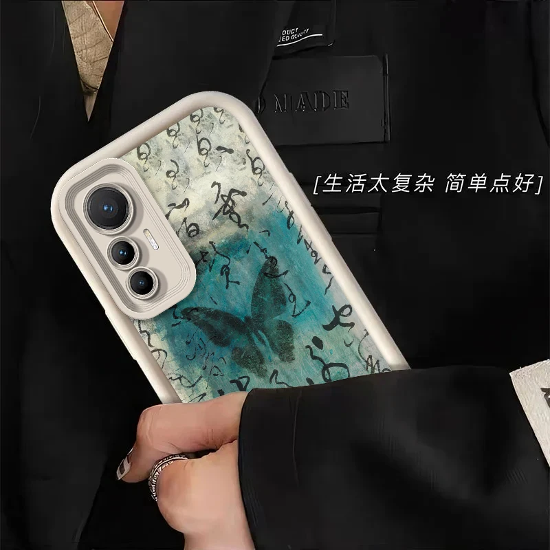 Mi12 Butterfly Silicone Phone Case On For Xiaomi Mi 12 12X 12S 12T Lite Pro 4G 5G Len Protect Cover MI12X MI12S MI12 T MI 12PRO