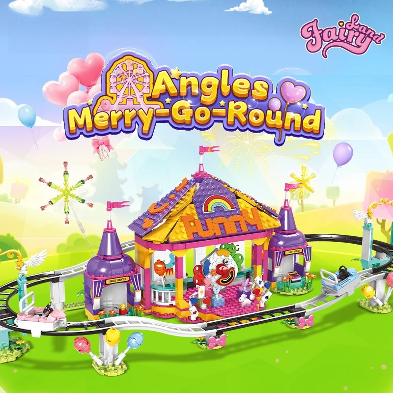 

Строительный блок, парк развлечений, цирковые американские горки, трек для мальчиков и девочек, развивающие игрушки для сборки мелких частиц