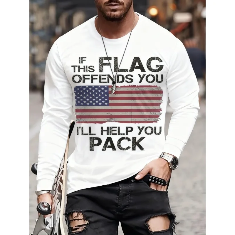 

Retro Broken Flag 3D Printed War Pattern Breathable Quick-dry Long-sleeve Autumn Top Oversized Loose Casual Outdoor Cycling
