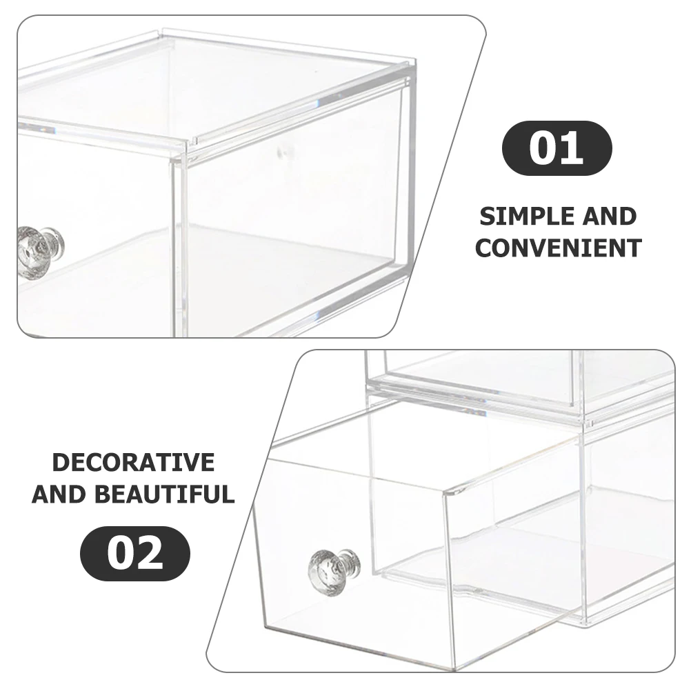

Sturdy Desktop Drawer Storage Organizer Box For Cosmetics Stationery Sundries Plastic Container Sundry Holder Case Decorative