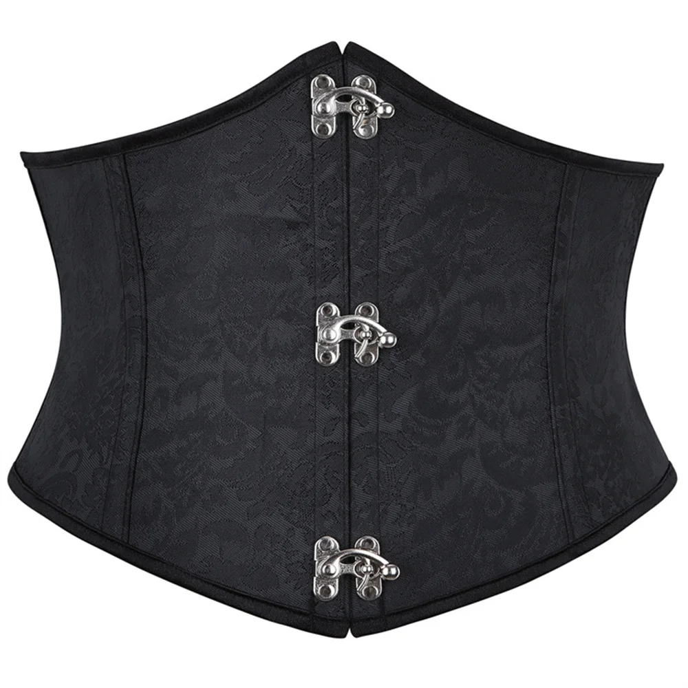 Vintage Steampunk Unterbrust Korsett Top Gothic Schwarz Jacquard Taille Cincher Frauen Plus Größe Taille Trainer Corselete Dessous