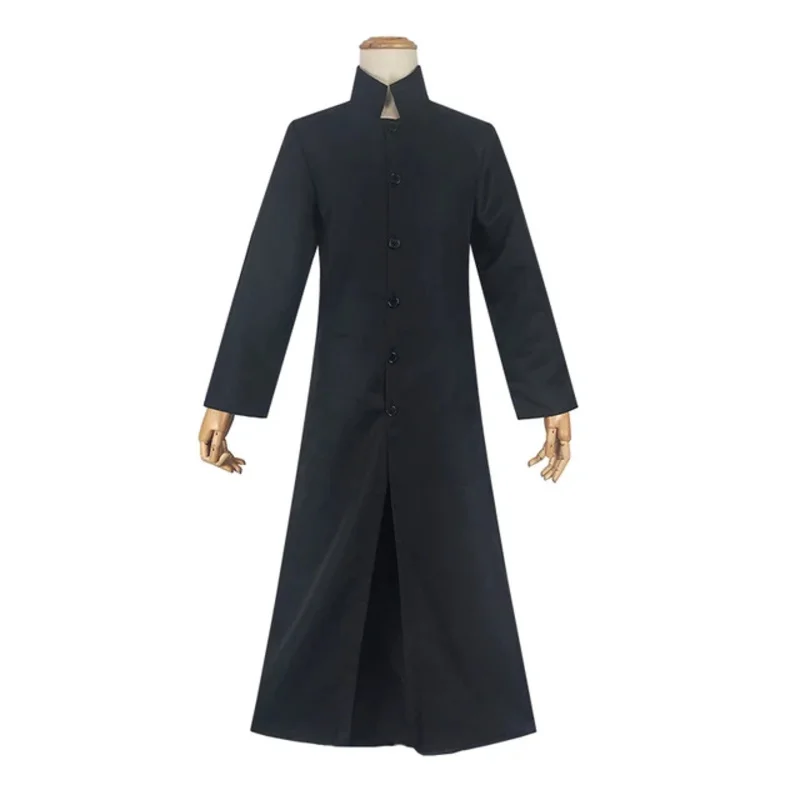 Matrix Neo Cosplay Costume pour hommes et femmes, manteau noir personnalisé, accessoires de lunettes d'Halloween, RZ