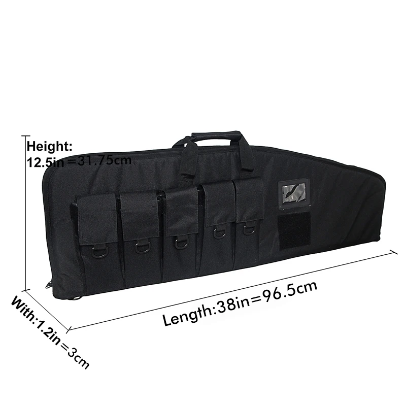 38 42inch Rifle Case Tactical Gun Case for AR15 with 5 Pouches Heavy Duty Rifle Bag for Hunting Shooting Range Storage Transport