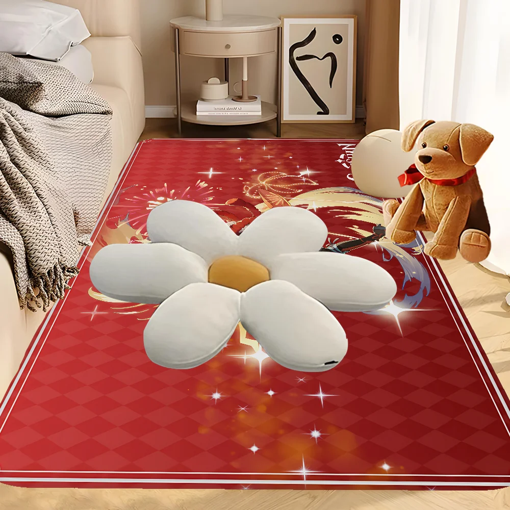 

Yoimiya Genshin Impact Room Mats Cheaper Anti-slip Modern Living Room Balcony Printed Welcome Rug