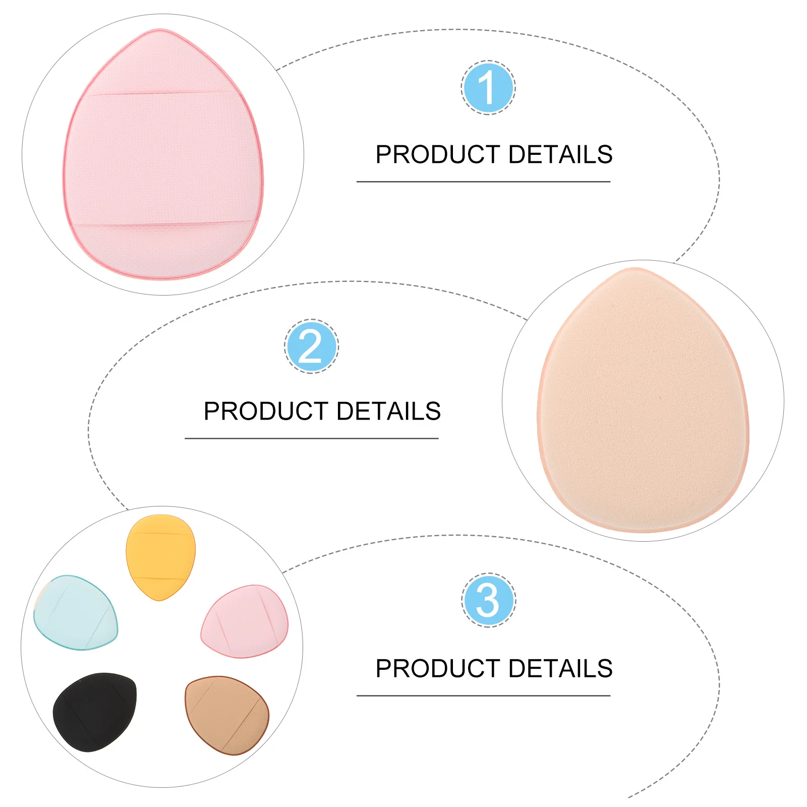 1Set Finger Size Mini Makeup Soft Washable Cushion Powder Puff for Foundation Loose Powder Cream