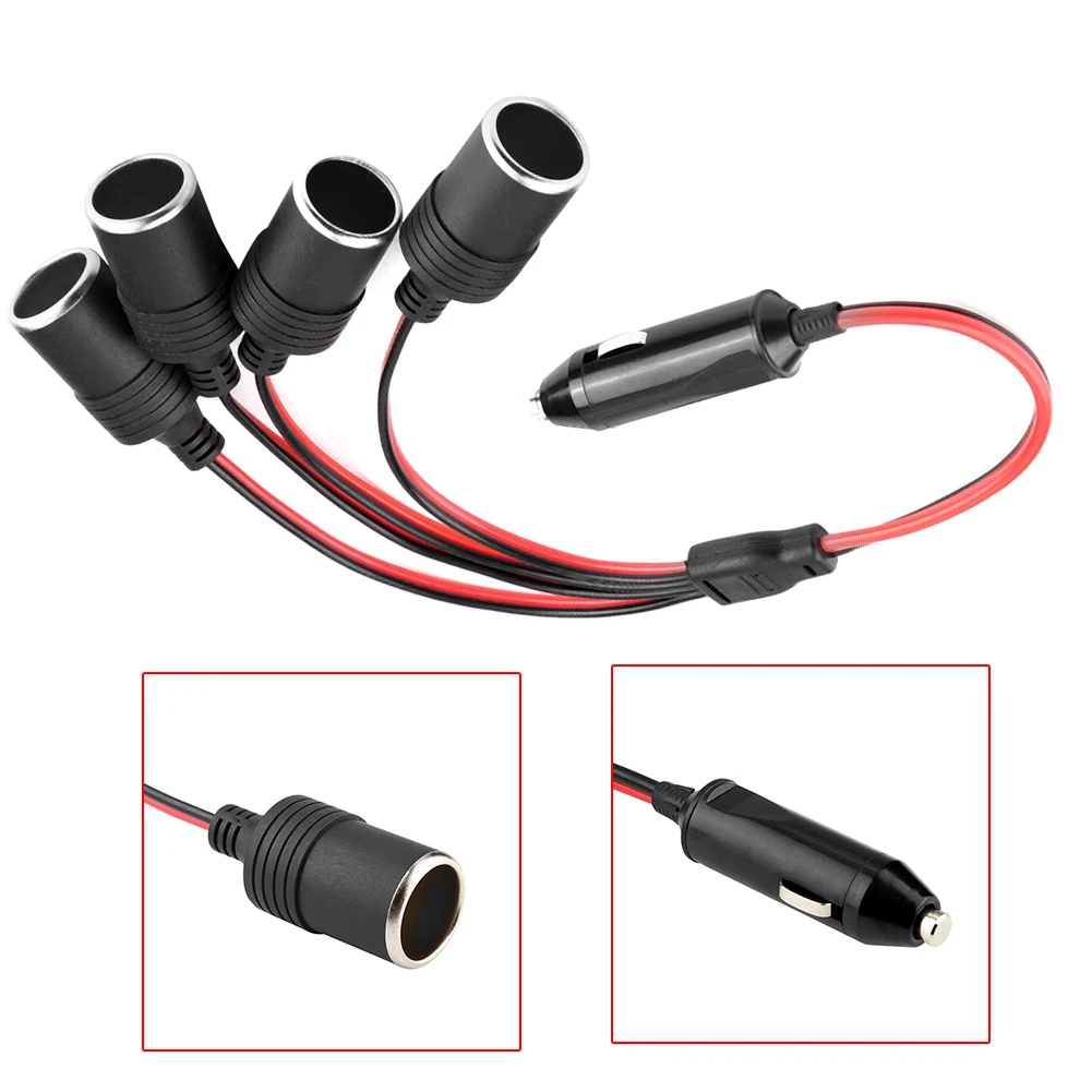 Car  Splitter Cigarette Lighter Splitter High Power 4 Way Car  Cigarette Lighter Plug Socket Splitter Adapter