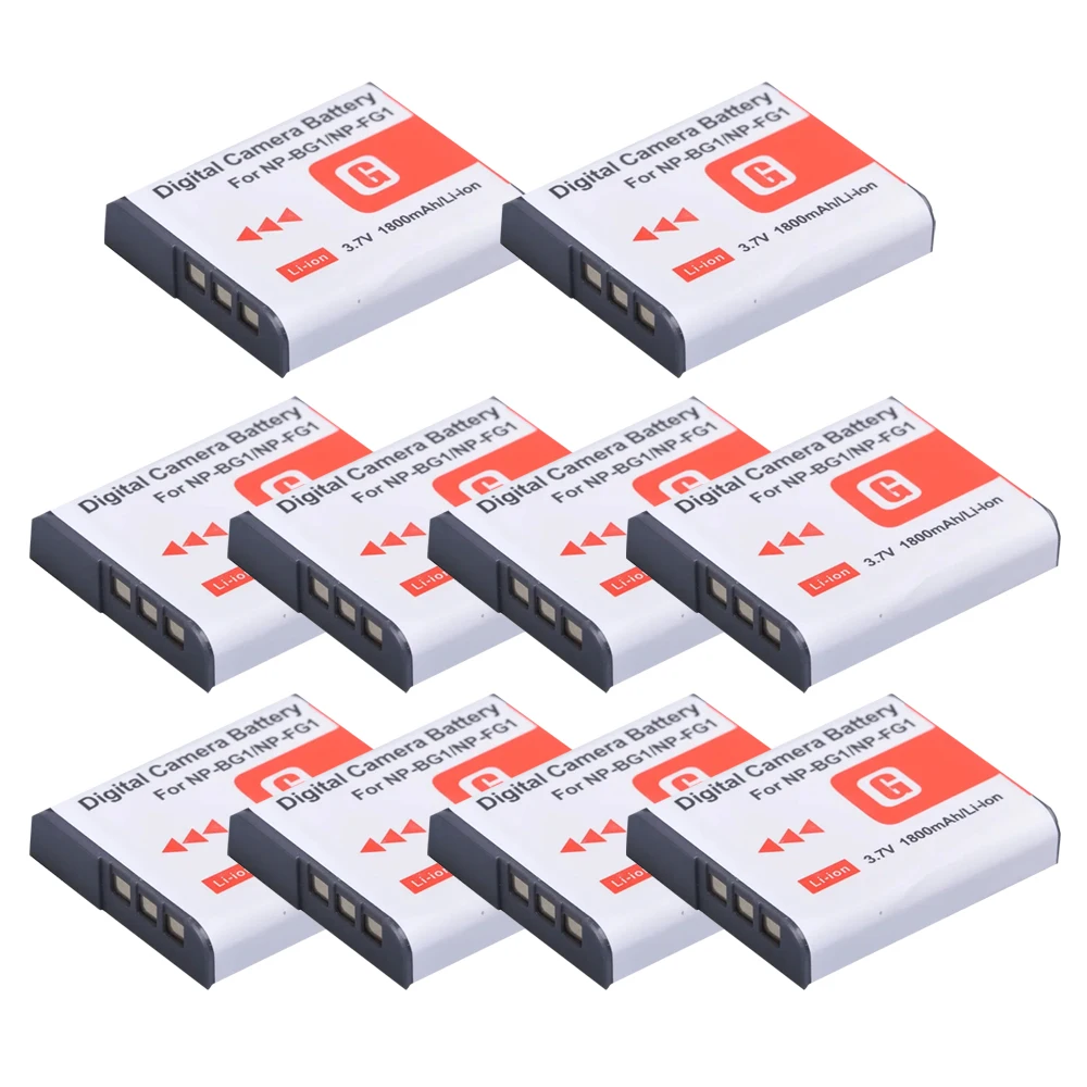 10pcs NP-BG1 Batteries For Sony Np Bg1 Battery 1800mAh NP-BG1 For SONY Cyber-Shot DSC-H3 DSC-H7 DSC-H9 DSC-H10 DSC-H20 DSC-H50