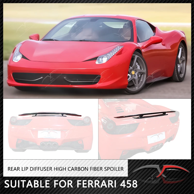 

Заднее крыло для Ferrari 458, заднее крыло из углеродного волокна, заднее крыло, спойлер, отделка, заднее крыло V GT