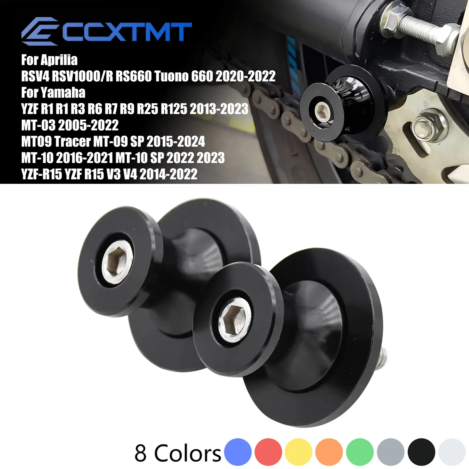 Motorcycle 6mm Swingarm Spool Slider Stand Screws For Yamaha MT-03 MT-09 MT-10 Tracer YZF R15 V3 V4 R1 R1 R3 R6 R7 R9 R25 R125