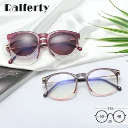 Ralferty Magnetic Round Sunglasses Women Polarized Clips on Glasses 2 In 1 Sunshades 0 Diopter Prescription Myopia Optical Frame