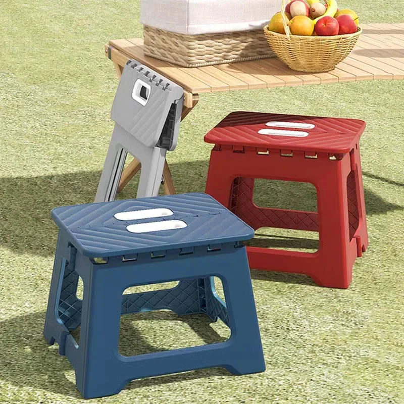 Portable Folding Stool Plastic Saddle Chair Outdoor Activities Thicken Fishing Camping Chairs Adult Kids Lightweight Fold Stools