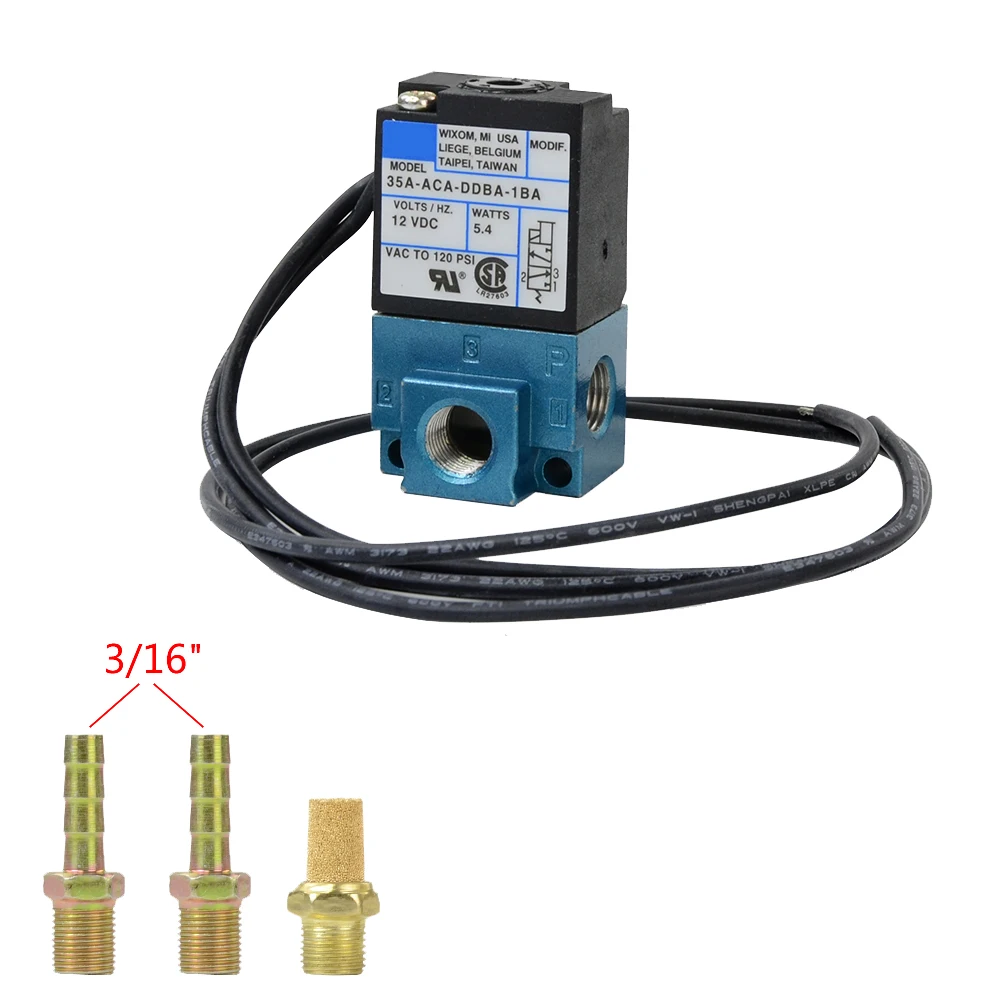 FREE SHIPPING - 3 Port Electronic Boost Control Solenoid Valve 35A-ACA-DDBA-1BA With Brass Silencer JR-ECU05