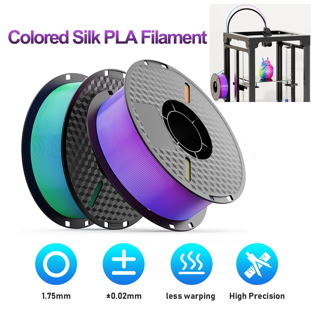 

Twotrees New Dual Color 3D Printer Filament Silk PLA For FDM 3D Printer 1.75mm Consumables for Kp3s Ender 3 CR10 Blu-3 SP-5