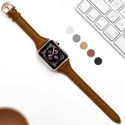 Slim & Thin Leather Bands for Apple Watch 38mm 40mm 41mm Colorful Replacement Wristband Strap for iWatch SE & Series 7/6/5/4/3