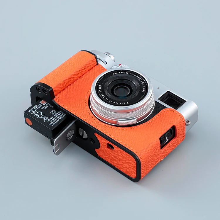 handwork Photo Camera Genuine leather cowhide Bag Body BOX Case For Fuji Fujifilm x100v x-100v handgrip Protective sleeve base