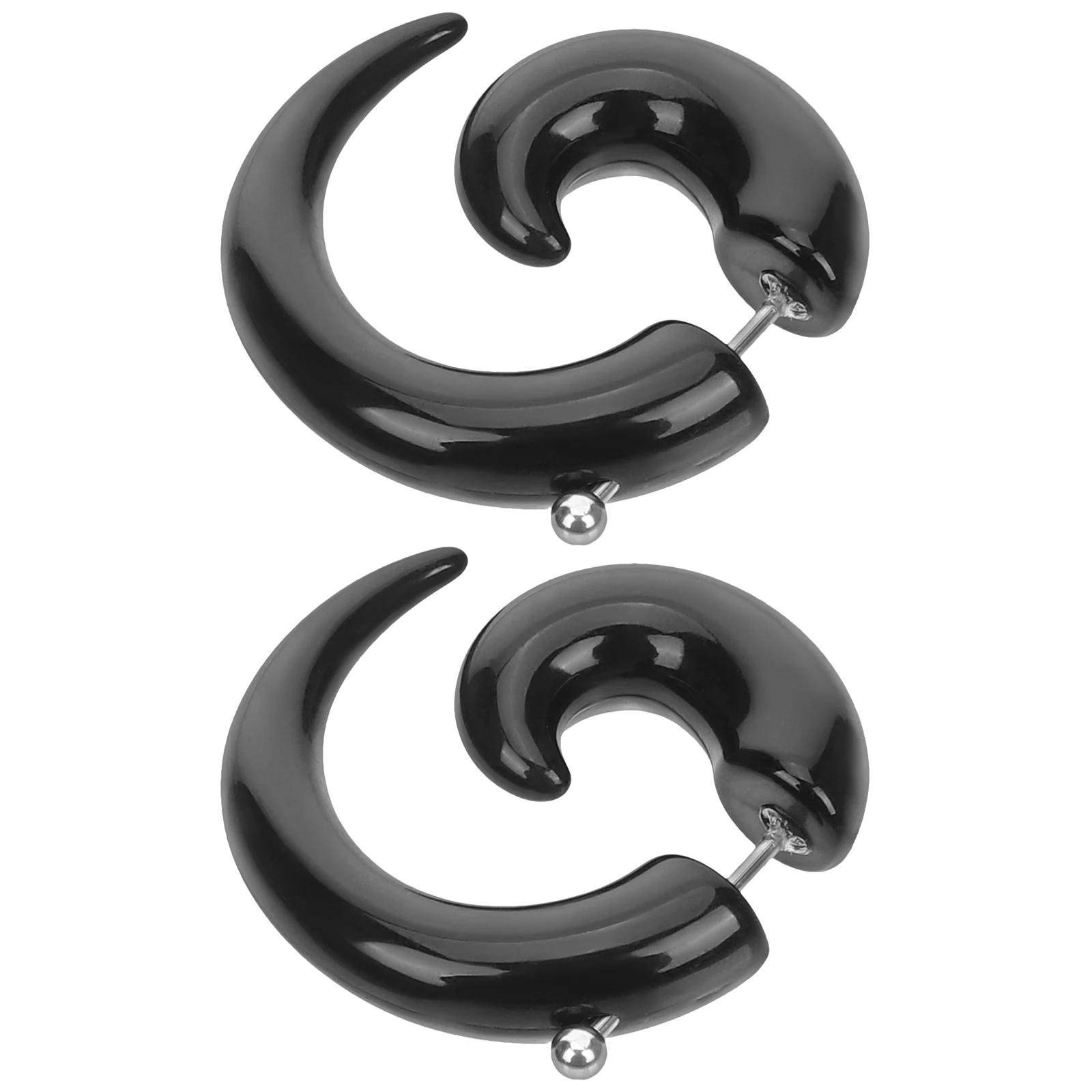 2 pezzi orecchini con artiglio in corno punk per donna uomo piccola puntura a spirale chic unico festa di nozze orecchini regalo di Natale di Halloween per