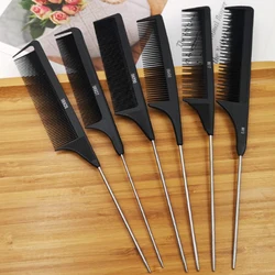 Professional Anti Static Pointed Tail Hair Styling Comb Hair Dye Brush Barber Steel Needle Pin Rat Tip Combs Barber Accessorie