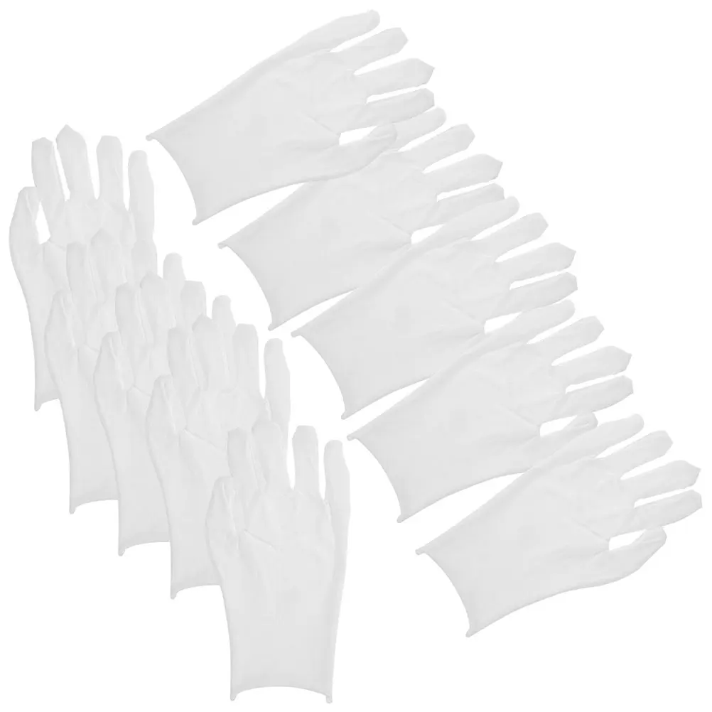 

12 Pairs Cotton Work Gloves White XL Men Coin Jewelry Handling Safety Protection Costume Gloves