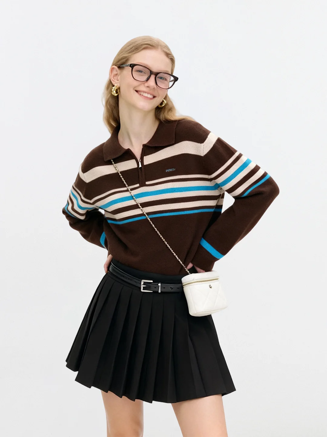 

Faionable Knitted Ne Sweater for Women Beautiful Merino Wool Winter New Sle Comfortable Warm Striped Design AHMI