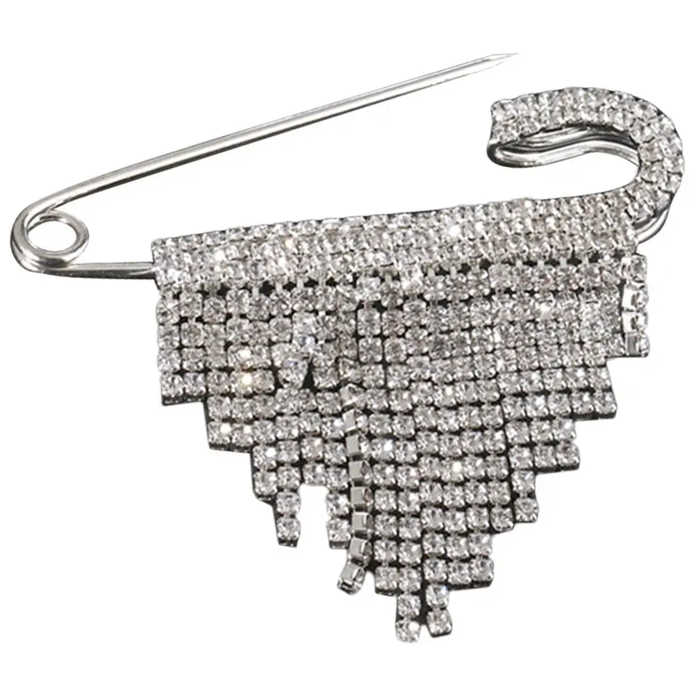 

Rhinestone Brooch Pin Heart Shape Crystal Tassel Brooches Women Fashion Corsage Suit Wedding Dress Backpack Accessories