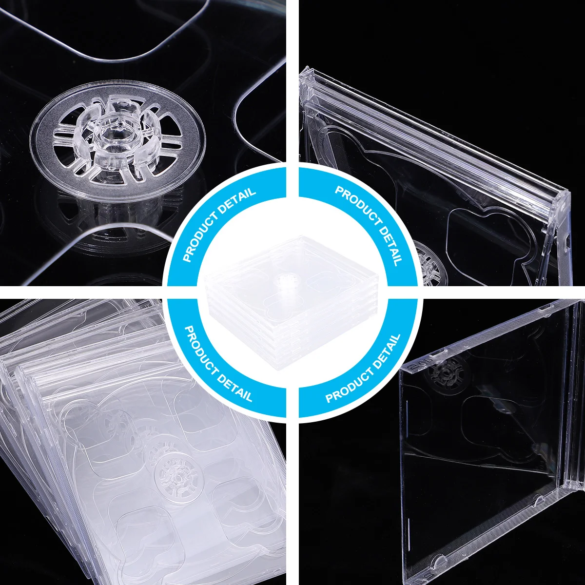 5pcs Dual CD Jewel Case with Assembled Clear Tray Standard Empty Clear Replacement DVD Case Portable CD Package Case (Transparen