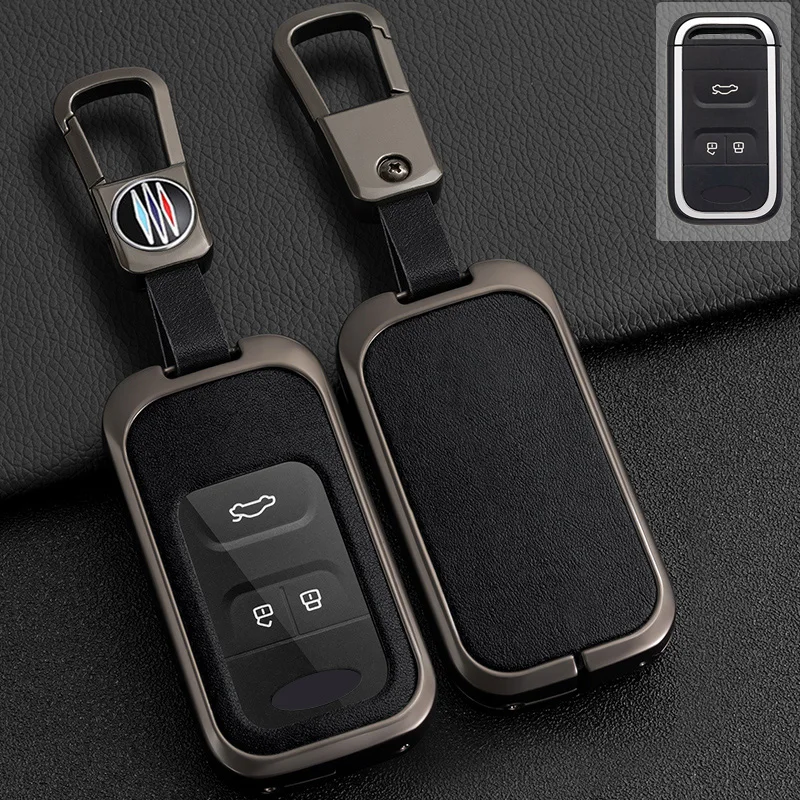 

Zinc Alloy + PU Leather Car Key Cover Case for Chery Tiggo 3 5X 4 8 Glx 7 2019 2020 Arrizo Keyless Entry Remote Protection Shell