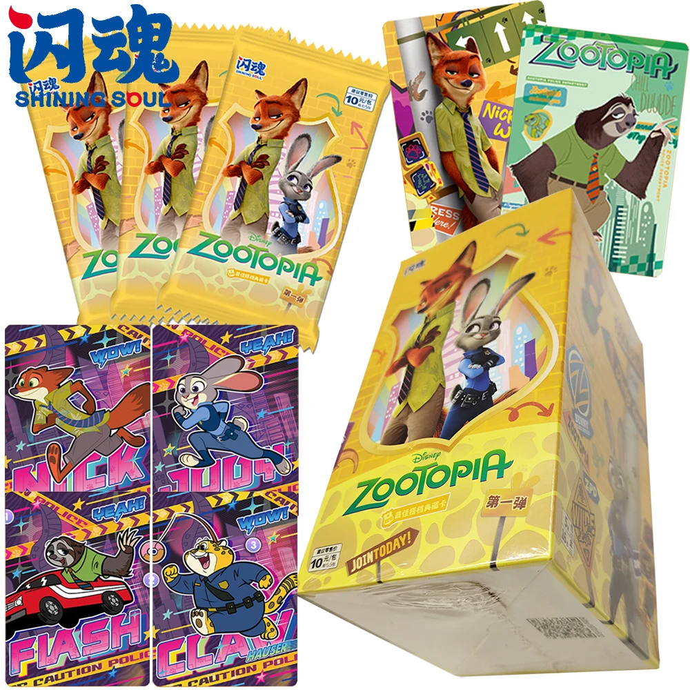 Tarjeta de colección Shining Soul genuina Zootopia, bonita versión Q, tarjeta de personaje, estrella de dibujos animados favorita para fanáticos, regalo periférico creativo