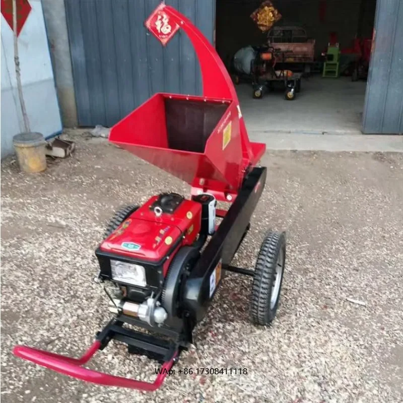 Mobile Wood Branch Chopper Tree Leaves Crusher Shredding Machine with Core Gear Components