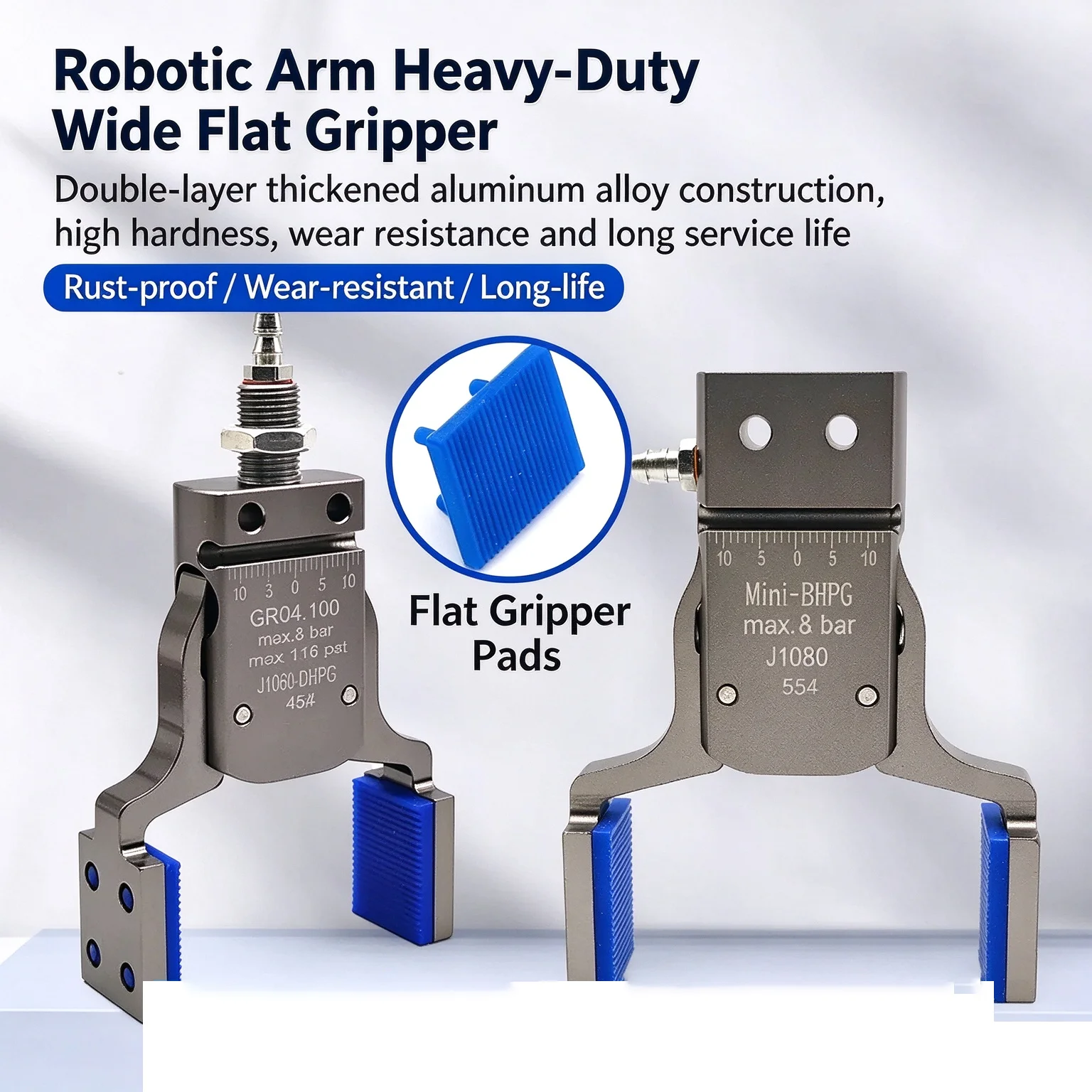 Mini Robot Clamp with Wider Large Opening Pneumatic Nozzle Magnetic Adjustable Small Clamp for Injection Molding Machine