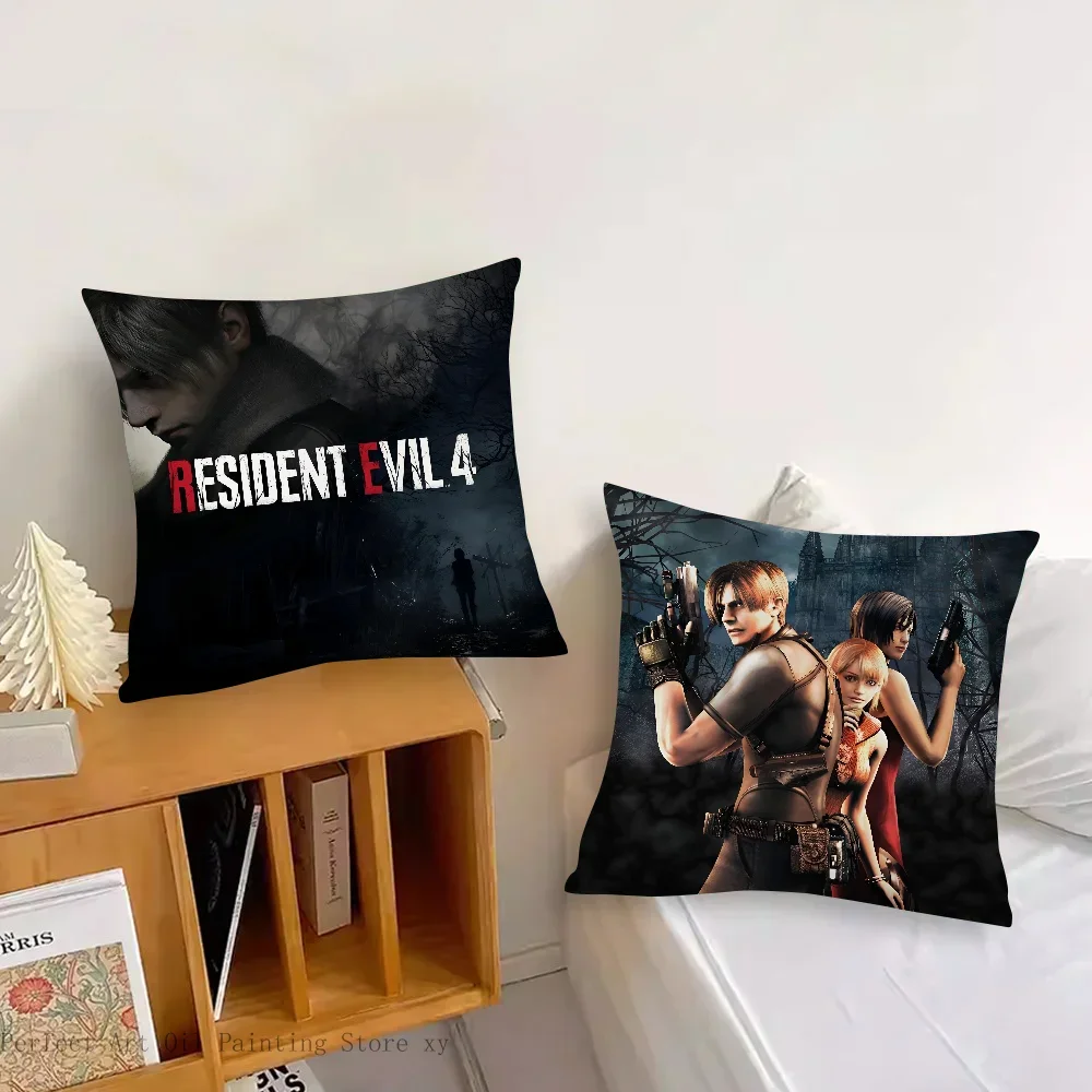 Resident Evil 4 Game Pillow Case Fashion Square Pillowcase Bedroom Sofa Room Ins Decoration Leisure Cushion Cover 40x40