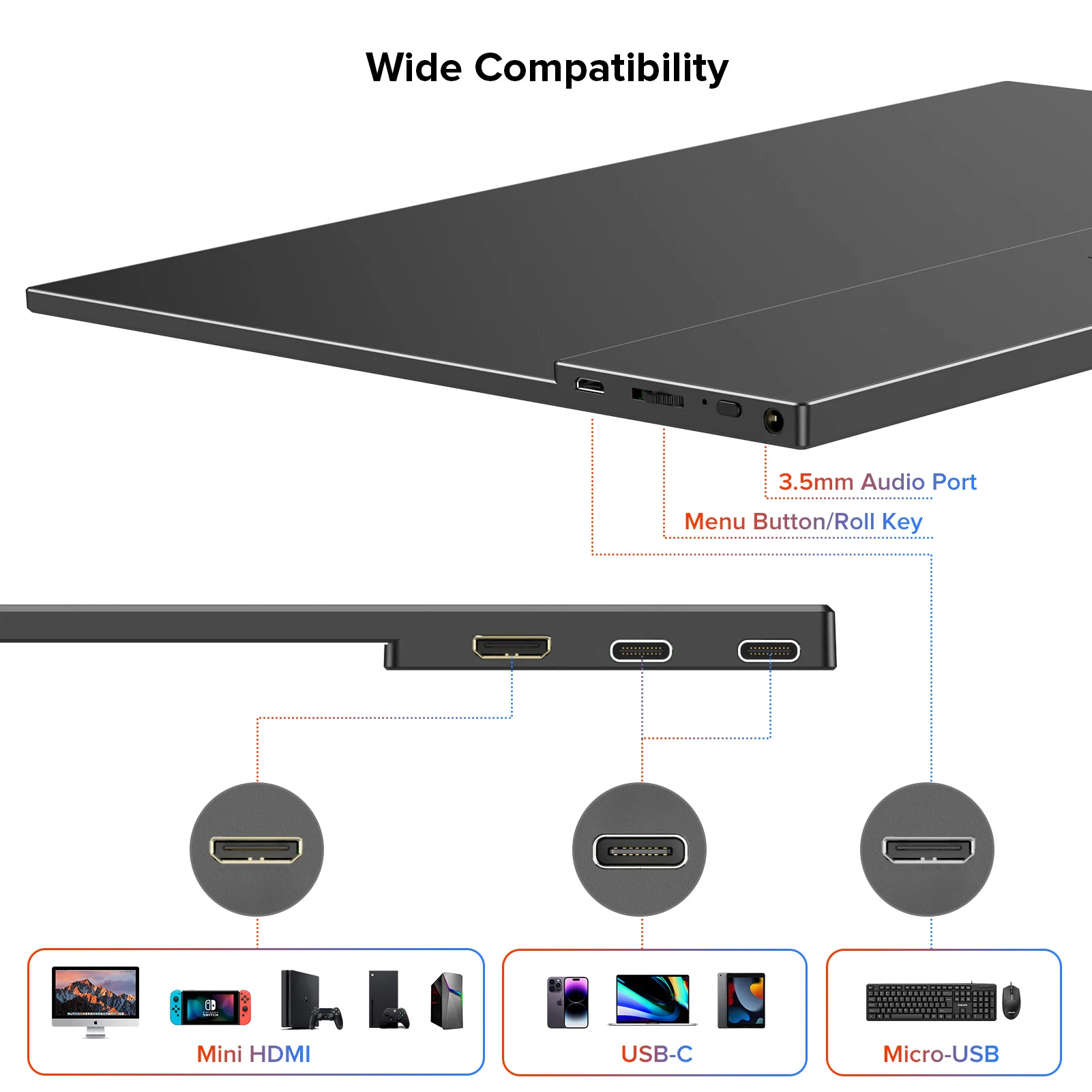 Imagem -06 - Eviciv Monitor Portátil com Tela Sensível ao Toque de 156 Polegadas Ultrafino 1080p Fhd Hdr Usb-c Laptop Touch Display para pc Phone Xbox Câmera Cctv Ps4 Ps5