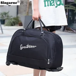 Men Large Capacity Travel Duffels Wheels Roll Luggage Bag Women Traval Trolley Bags Unisex Wheels Suitcase Handbag Travel Tote