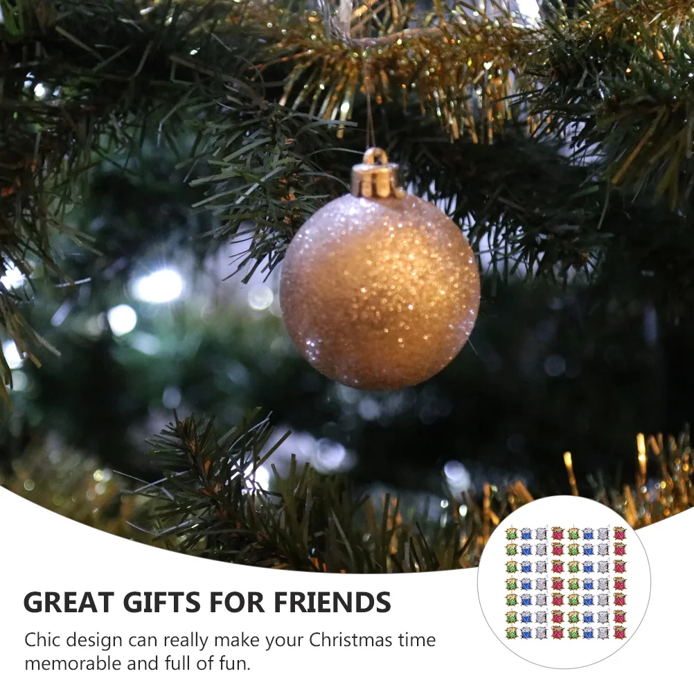 

60 Pcs Christmas Decorations Home Drum Pendants Hanging Party Colorful Mini Ornaments