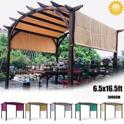 6.5x16.5 ft poliester deszcz blok chowany Pergola baldachim odcień wymiana materiałowa osłona bez ramki rozmiar niestandardowy/kolor