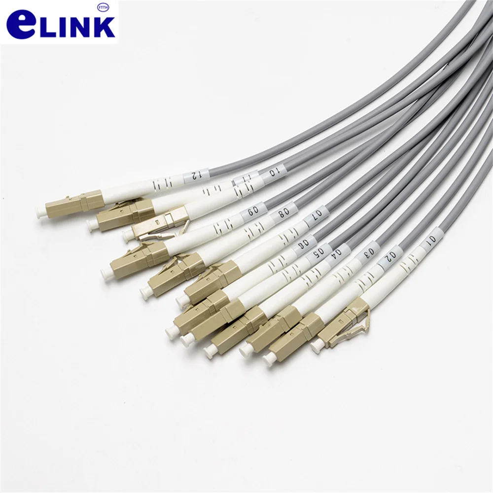 12 cores gray SC Armored patch cord 150-300m 200m250m 50um OM1 OM2 12C LC FC ST multimode 12 fibers optical fibre jumper outdoor