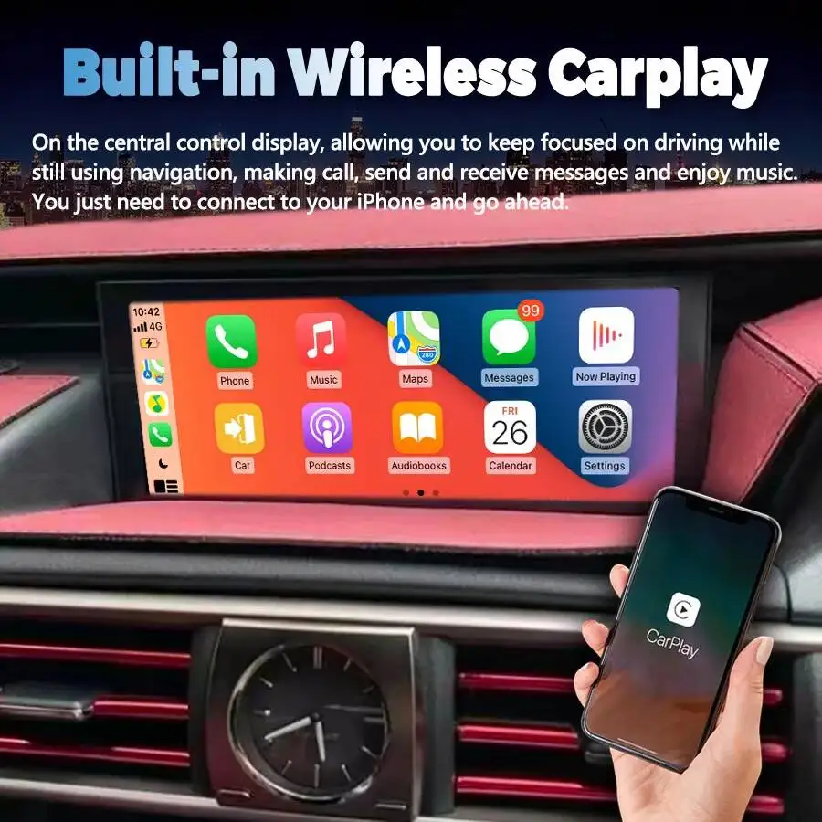 10.25“ RHD Android Screen Stereo 4G WiFi Car Multimedia Player CarPlay For Lexus IS RC 200 250 300 350 200t 300h 2013-2016 2017