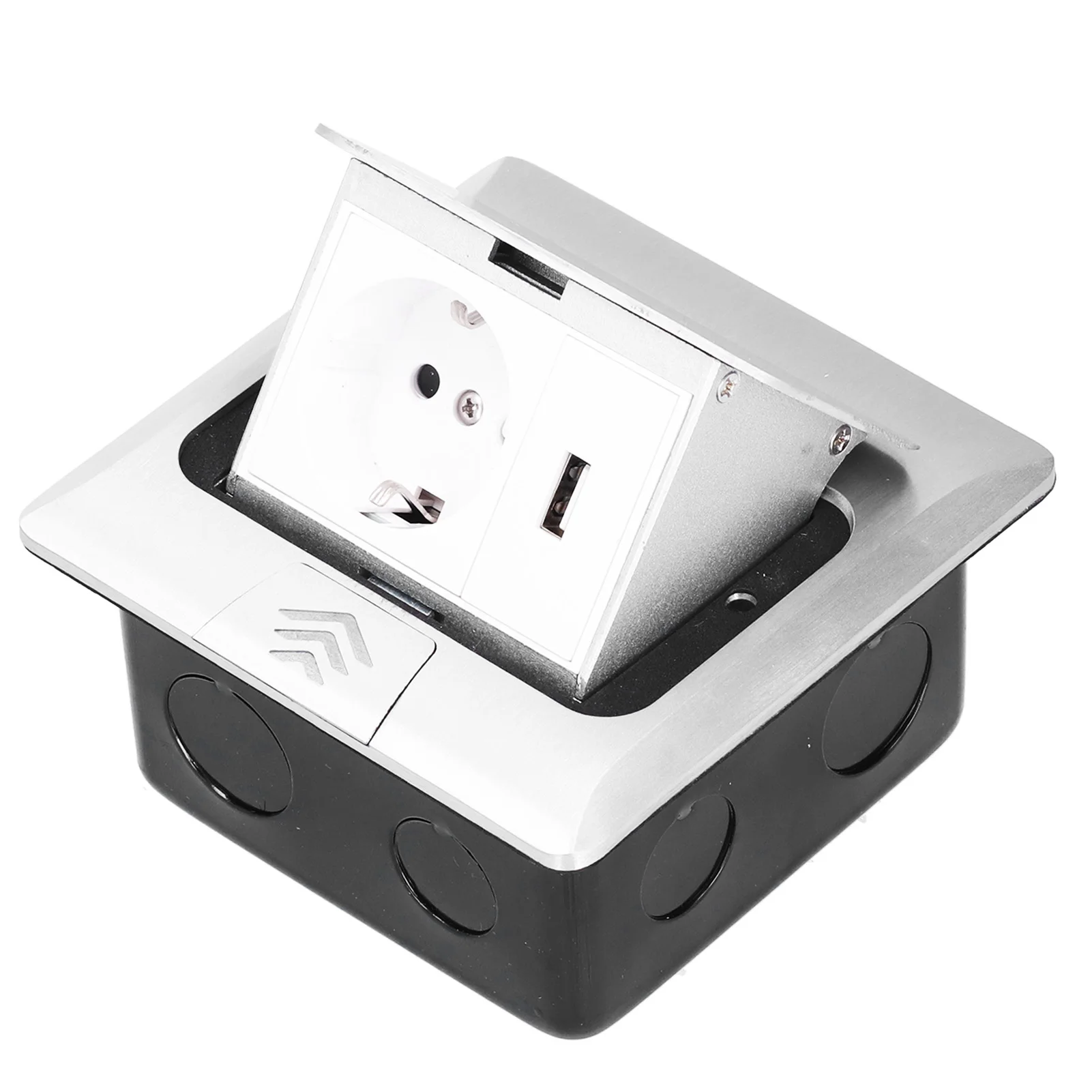 Imagen 5: Caja de enchufe de suelo, toma de corriente de suelo, caja de enchufe integrada, accesorios de alimentación USB estándar de la UE, toma de corriente de 250V 16A
