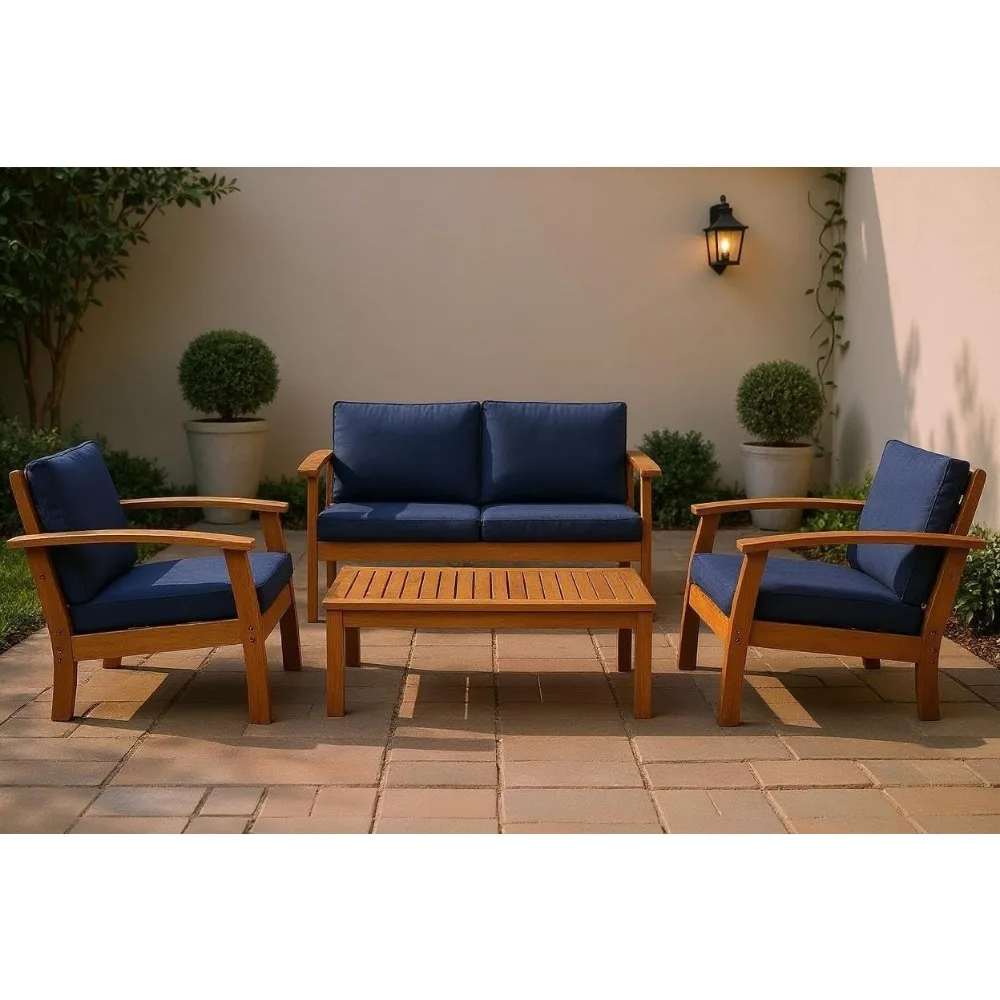 

Prescott Patio 4-х предметный набор для бесед | Прочный эвкалипт с натуральной отделкой,