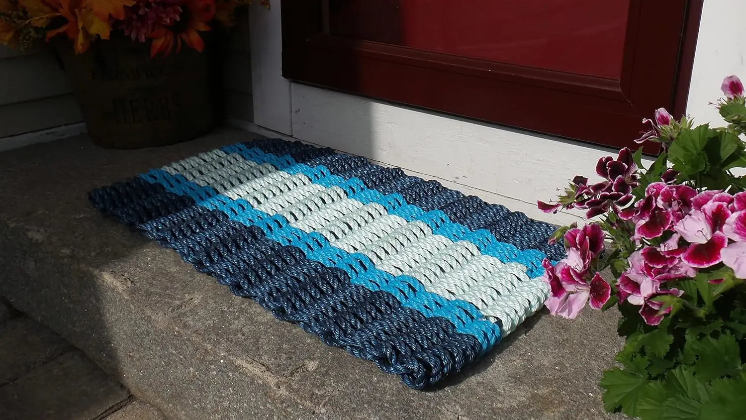 Weather-Resistant Lobster Rope Outdoor Mat, Nautical-Grade Front Door Mat, Durable Welcome Mat, Handwoven in USA