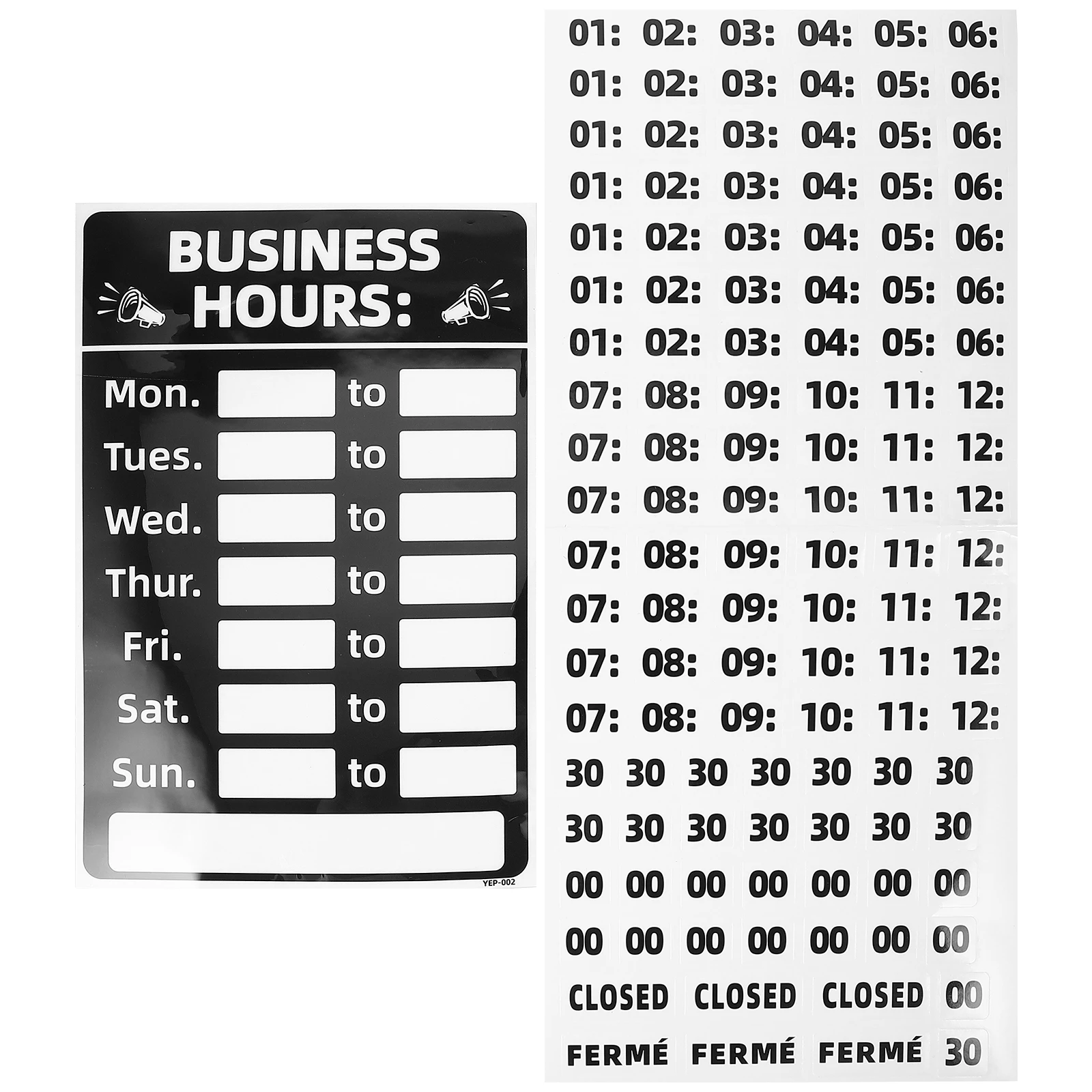 

Business Hours Sign PVC Waterproof Easy to Use Opening Hour Signs for Shop Salon Cafe Store Operation Hours Stickers Glass Door