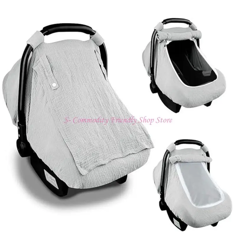 

85AE Baby Carrying Basket Cover with Breathable Window Comfortable Cotton Fabric Protective Sleeve Easy Installation