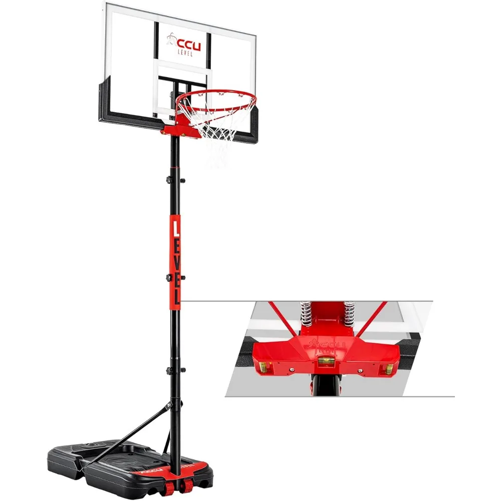 Verstellbares Basketball-Doelsystem, 4,7–10 Fuß, tragbar, mit 44–48 Zoll Winkel verstellbarer Rückwand für Kinder und Familien