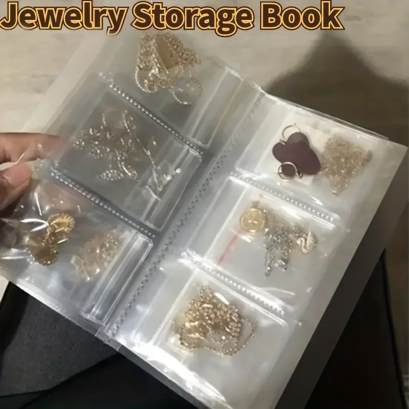 New Transparent Jewelry Storage Book Necklace Earring Anti-oxidation Display Case Desktop Drawer Ring Holder Packaging Box Bags