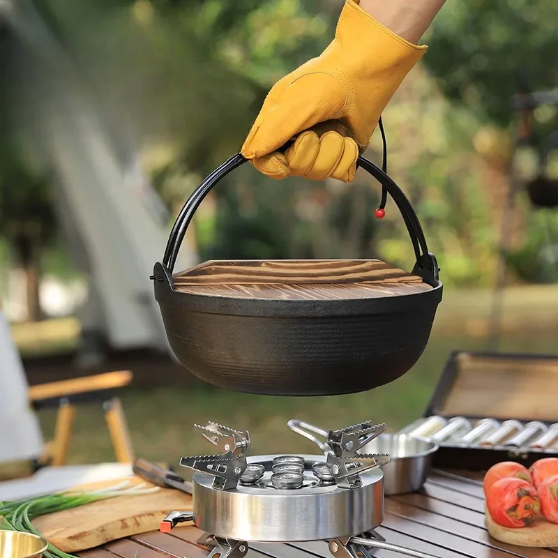 Discount Outdoor Scratch Resistant and Wear Resistant Cast Iron Dutch Pot Camping and Picnic Shouxi Uncoated Non Stick Pot